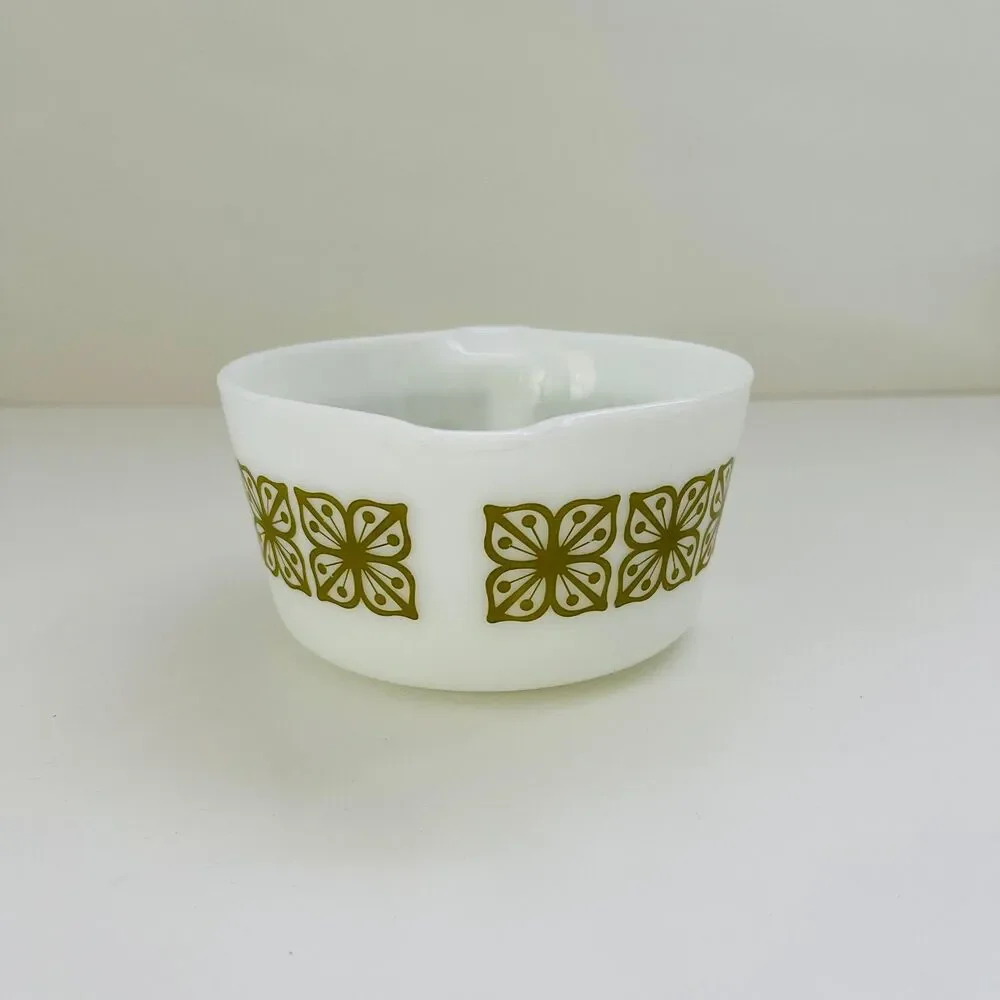 PYREX Verde Square Floral Flower Print 473 Casserole Dish 1 Qt